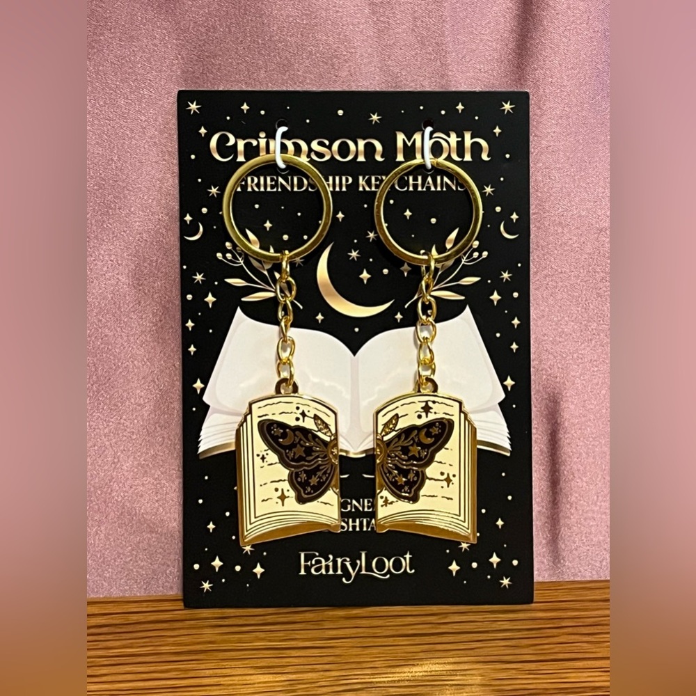 Fairyloot Crimson Moth Friendship Keychains NWT